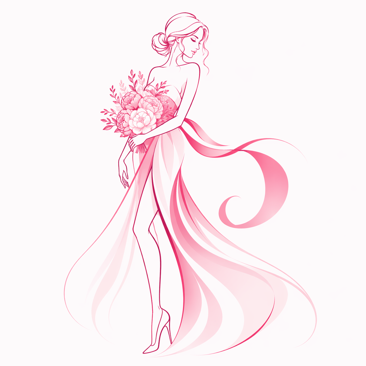 Женщина с букетом